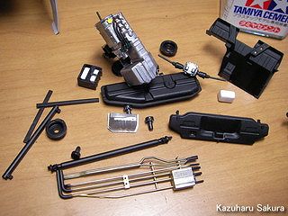 1/24 '12スバル・サンバートラック 製作記 ～ 塗装後のシャーシ系パーツ